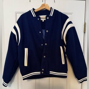 NWT Signature Eight Navy Blue Varsity Jacket in Women’s Size Small